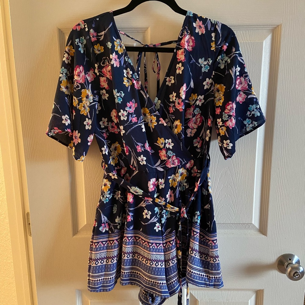Francesca’s Navy Floral Romper
